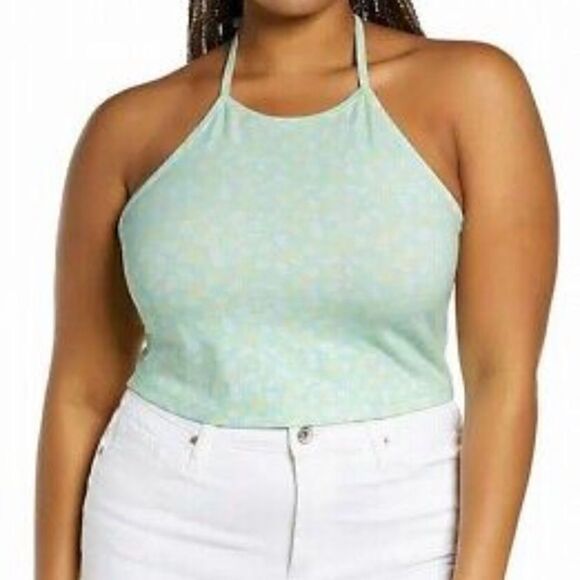 BP Women’s Halter Crop Top Teal Green Plus Size 1X NEW NWT - Picture 2 of 3